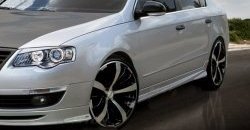 7 749 р. Пороги накладки CT  Volkswagen Passat  B6 (2005-2011) седан, универсал (Неокрашенные)  с доставкой в г. Омск. Увеличить фотографию 1