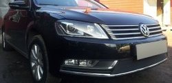 1 469 р. Сетка на бампер Russtal (черная) Volkswagen Passat B7 седан (2010-2015)  с доставкой в г. Омск. Увеличить фотографию 3