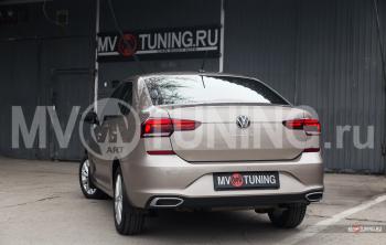 Имитация насадок глушителя MV-Tuning Volkswagen (Волксваген) Polo (Поло)  Mk6 (2020-2022) Mk6 лифтбек