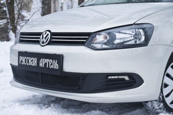 1 979 р. Защитная сетка решетки переднего бампера RA Volkswagen Polo 5 седан дорестайлинг (2009-2015)  с доставкой в г. Омск. Увеличить фотографию 3