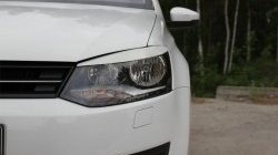 869 р. Реснички RA на фары  Volkswagen Polo  5 (2009-2020) седан дорестайлинг, хэтчбек дорестайлинг, седан рестайлинг (Неокрашенные)  с доставкой в г. Омск. Увеличить фотографию 2