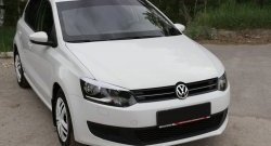 869 р. Реснички RA на фары  Volkswagen Polo  5 (2009-2020) седан дорестайлинг, хэтчбек дорестайлинг, седан рестайлинг (Неокрашенные)  с доставкой в г. Омск. Увеличить фотографию 1