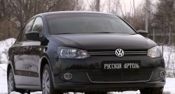 2 059 р. Защитная сетка решетки переднего бампера РА (Highline)  Volkswagen Polo  5 (2009-2015) хэтчбек дорестайлинг  с доставкой в г. Омск. Увеличить фотографию 3