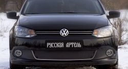 999 р. Зимняя заглушка решетки переднего бампера РА (Highline) Volkswagen Polo 5 хэтчбек дорестайлинг (2009-2015)  с доставкой в г. Омск. Увеличить фотографию 2