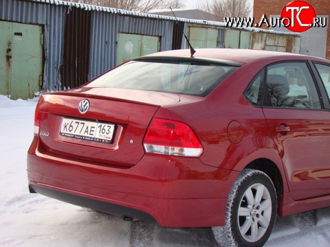 4 199 р. Козырёк на заднее лобовое стекло Sport Volkswagen Polo 5 седан дорестайлинг (2009-2015) (Неокрашенный)  с доставкой в г. Омск