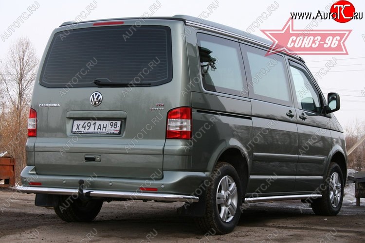 10 844 р. Защита заднего бампера Souz-96 (d60) Volkswagen Transporter T5 дорестайлинг (2003-2009)  с доставкой в г. Омск