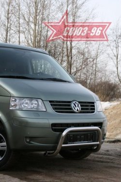 12 959 р. Защита переднего бампера Souz-96 (d60) Volkswagen Transporter T5 рестайлинг (2009-2015)  с доставкой в г. Омск. Увеличить фотографию 2