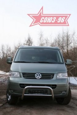 12 959 р. Защита переднего бампера Souz-96 (d60) Volkswagen Transporter T5 рестайлинг (2009-2015)  с доставкой в г. Омск. Увеличить фотографию 3