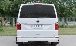 12 699 р. Защита заднего бампера (Ø42 мм, нержавейка, уголки) SLITKOFF  Volkswagen Caravelle  T6 - Transporter  T6  с доставкой в г. Омск. Увеличить фотографию 2