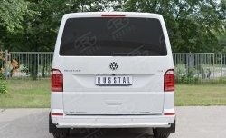 13 899 р. Защита заднего бампера (Ø63 мм, нержавейка, длинная база) SLITKOFF  Volkswagen Caravelle  T6 - Transporter  T6  с доставкой в г. Омск. Увеличить фотографию 2