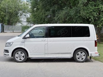 Правая защита порогов SLITKOFF из круглой трубы d63 мм v3  Multivan  T6, Transporter  T6