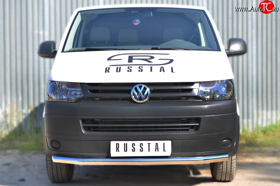 13 899 р. Одинарная защита переднего бампера диаметром 63 мм SLITKOFF Volkswagen Transporter T5 рестайлинг (2009-2015)  с доставкой в г. Омск