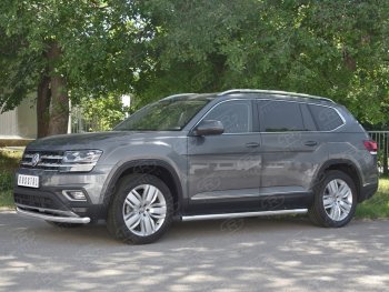 22 999 р. Защита переднего бампера (Ø63 мм, нержавейка) SLITKOFF Volkswagen Teramont CA1 дорестайлинг (2016-2020)  с доставкой в г. Омск. Увеличить фотографию 2