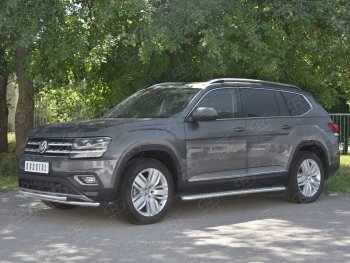 16 999 р. Защита переднего бампера (2 трубы Ø42 мм, нержавейка) SLITKOFF  Volkswagen Teramont  CA1 (2016-2020) дорестайлинг  с доставкой в г. Омск. Увеличить фотографию 2