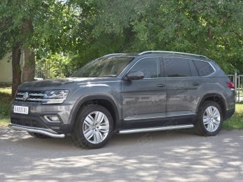 16 599 р. Защита переднего бампера (Ø63 мм волна, нержавейка) SLITKOFF Volkswagen Teramont CA1 дорестайлинг (2016-2020)  с доставкой в г. Омск. Увеличить фотографию 2