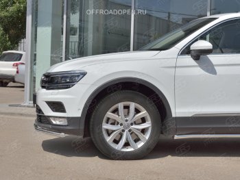 13 649 р. Защита переднего бампера (Ø42 мм, нержавейка, NOT OFF ROAD) SLITKOFF Volkswagen Tiguan Mk2 дорестайлинг (2016-2020)  с доставкой в г. Омск. Увеличить фотографию 2