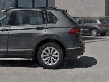 14 449 р. Защита заднего бампера (Ø63 и 42 мм, нержавейка, NOT R-LINE) SLITKOFF  Volkswagen Tiguan  Mk2 (2020-2022) рестайлинг  с доставкой в г. Омск. Увеличить фотографию 3