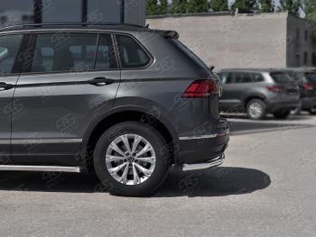 14 399 р. Защита заднего бампера (Ø63 мм, нержавейка, NOT R-LINE) SLITKOFF  Volkswagen Tiguan  Mk2 (2020-2022) рестайлинг  с доставкой в г. Омск. Увеличить фотографию 3