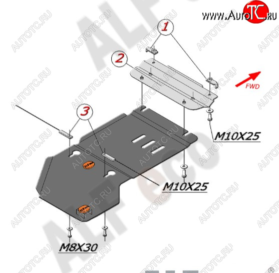 2 259 р. Защита КПП ALFECO (дв. 3.0/3.0D/3.6)  Volkswagen Tiguan  NF - Touareg  NF (Сталь 2 мм)  с доставкой в г. Омск