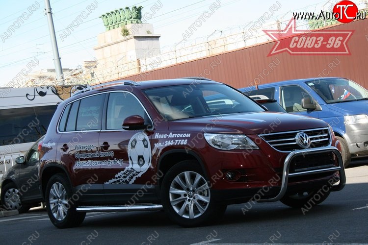 13 229 р. Защита переднего бампера Souz-96 (d60) Volkswagen Tiguan NF дорестайлинг (2006-2011)  с доставкой в г. Омск