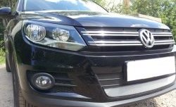 1 539 р. Сетка на бампер Sport&Style Russtal (хром)  Volkswagen Tiguan  NF (2011-2017) рестайлинг  с доставкой в г. Омск. Увеличить фотографию 2