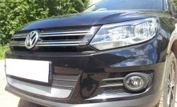 1 539 р. Сетка на бампер Sport&Style Russtal (хром)  Volkswagen Tiguan  NF (2011-2017) рестайлинг  с доставкой в г. Омск. Увеличить фотографию 3