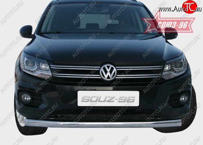 16 064 р. Защита переднего бампера одинарная Souz-96 (d76) Volkswagen Tiguan NF рестайлинг (2011-2017)  с доставкой в г. Омск