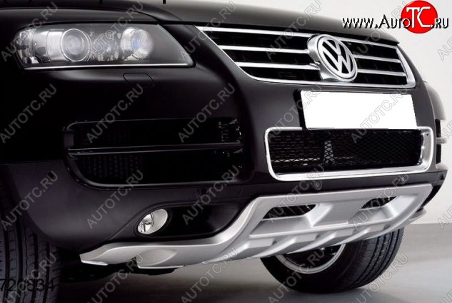 8 349 р. Накладка на передний бампер King Kong v2 Volkswagen Touareg GP рестайлинг (2006-2010) (Неокрашенная)  с доставкой в г. Омск