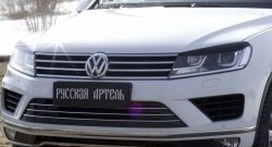 679 р. Реснички на фары RA  Volkswagen Touareg  NF (2014-2018) рестайлинг (Неокрашенные)  с доставкой в г. Омск. Увеличить фотографию 4