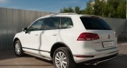 15 649 р. Защита заднего бампера (Ø75x42 мм, нержавейка) Russtal Volkswagen Touareg NF рестайлинг (2014-2018)  с доставкой в г. Омск. Увеличить фотографию 4