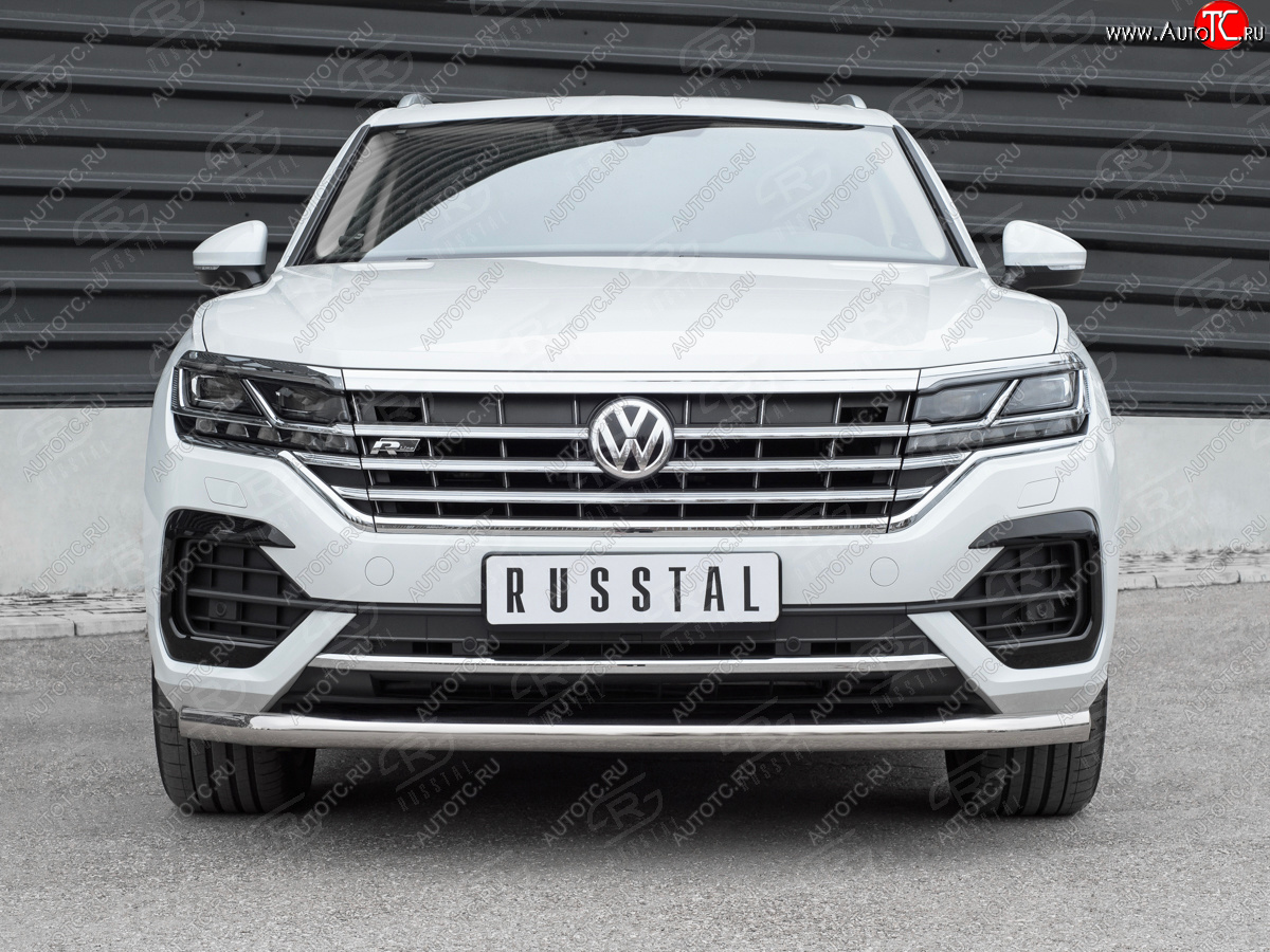 23 999 р. Защита переднего бампера (Ø63 мм, нержавейка, NOT 2.0 TSI) SLITKOFF Volkswagen Touareg CR (2018-2025)  с доставкой в г. Омск