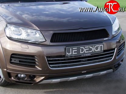 8 149 р. Решётка радиатора Je Design 7P Volkswagen Touareg NF дорестайлинг (2010-2014) (Неокрашенная)  с доставкой в г. Омск