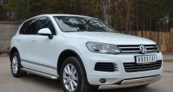 27 999 р. Защита переднего бампера (2 трубыØ75х42 мм, нержавейка) Russtal Volkswagen Touareg NF дорестайлинг (2010-2014)  с доставкой в г. Омск. Увеличить фотографию 4