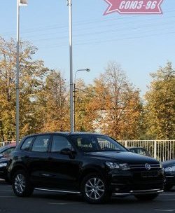 18 269 р. Защита переднего бампера двойная Souz-96 (d76/60) Volkswagen Touareg NF дорестайлинг (2010-2014)  с доставкой в г. Омск. Увеличить фотографию 1