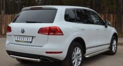 13 399 р. Одинарная защита заднего бампера из трубы диаметром 63 мм SLITKOFF  Volkswagen Touareg  NF (2010-2014) дорестайлинг  с доставкой в г. Омск. Увеличить фотографию 4