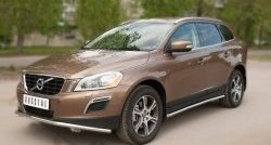 12 499 р. Защита порогов из круглой трубы диаметром 42 мм SLITKOFF  Volvo XC60 (2008-2013)  дорестайлинг  с доставкой в г. Омск. Увеличить фотографию 2