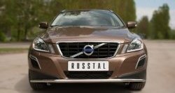 Одинарная защита переднего бампера диаметром 42 мм Russtal Volvo XC60  дорестайлинг (2008-2013)