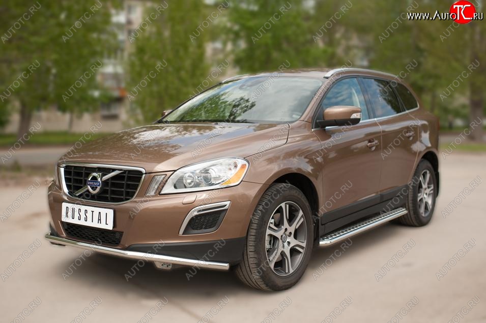 20 499 р. Широкая защита порогов с трубой d42 мм SLITKOFF v2  Volvo XC60 (2008-2017)  дорестайлинг,  рестайлинг  с доставкой в г. Омск